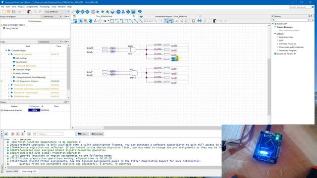 Синтез прошивки для проверки базовой платы Intel FPGA смотреть онлайн