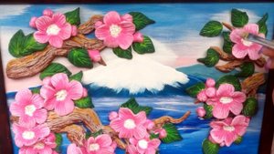 Как покрасить цветы из солёного теста. Роспись картины из солёного теста "Цветущая сакура".