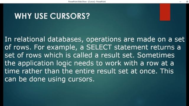 WHAT IS CURSOR|| Advantage and Disadvantage of Cursor смотреть онлайн
