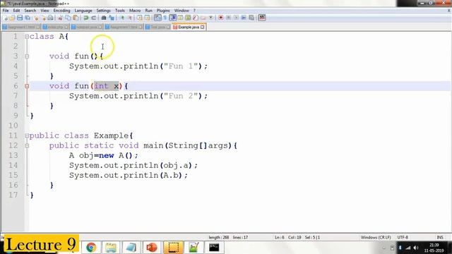 Lecture 9 Initialization block, Function overloading and overriding in java