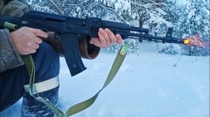 Досуг в деревне - камусные лыжи и Сайга 5,45