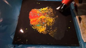 Акриловая краска +строительный колер в технике акриловая заливка.AcrylicFluidPouring
