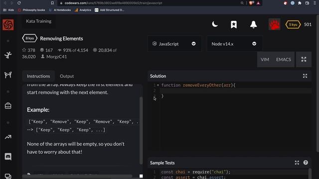 Codewars - Javascript - Removing Elements