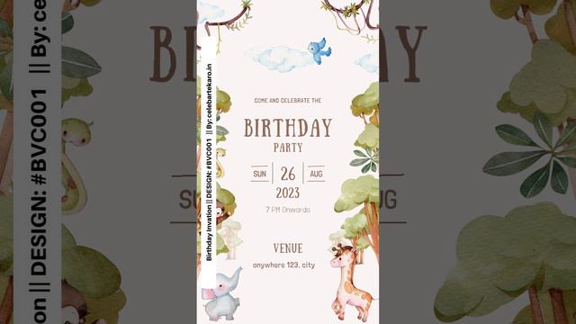 #BVC001: Birthday Invitation | Video + PDF | with Caricature | By @celebratekaro