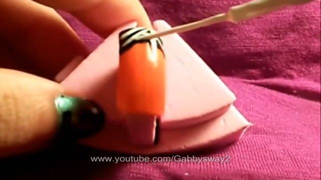 * Halloween Nail Art Design * Orange Nail with Spider Web Tips Tutorial смотреть онлайн