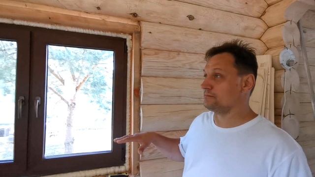 Окна в дом из оцилиндрованного бревна. Обзор от Школы Окна. смотреть онлайн