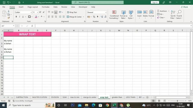 How To Wrap Text In Excel   #nkexcelclasses #exceltutorial