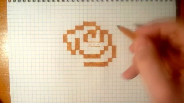 РОЗА ПО КЛЕТОЧКАМ, КАК НАРИСОВАТЬ / рисунки для начинающих =)) смотреть онлайн