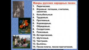 5 класс Урок 3 "Жанры р н п Звучащие картины"
