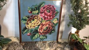 Вышитые ретро картины нашей бабушки.