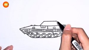 Cara Menggambar Tank BMP-2 | tank drawing easy