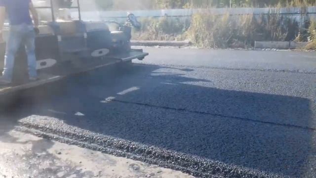 Укладка асфальта ЩМА 15 асфальтоукладчиком Vogel 1600