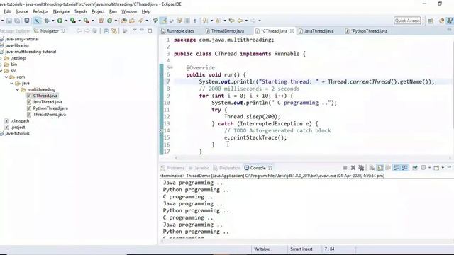 Java Multithreading Thread and Runnable Tutorial