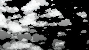 Много кучевых облаков. Небо на прозрачном фоне вектор - футаж для видео монтажа.