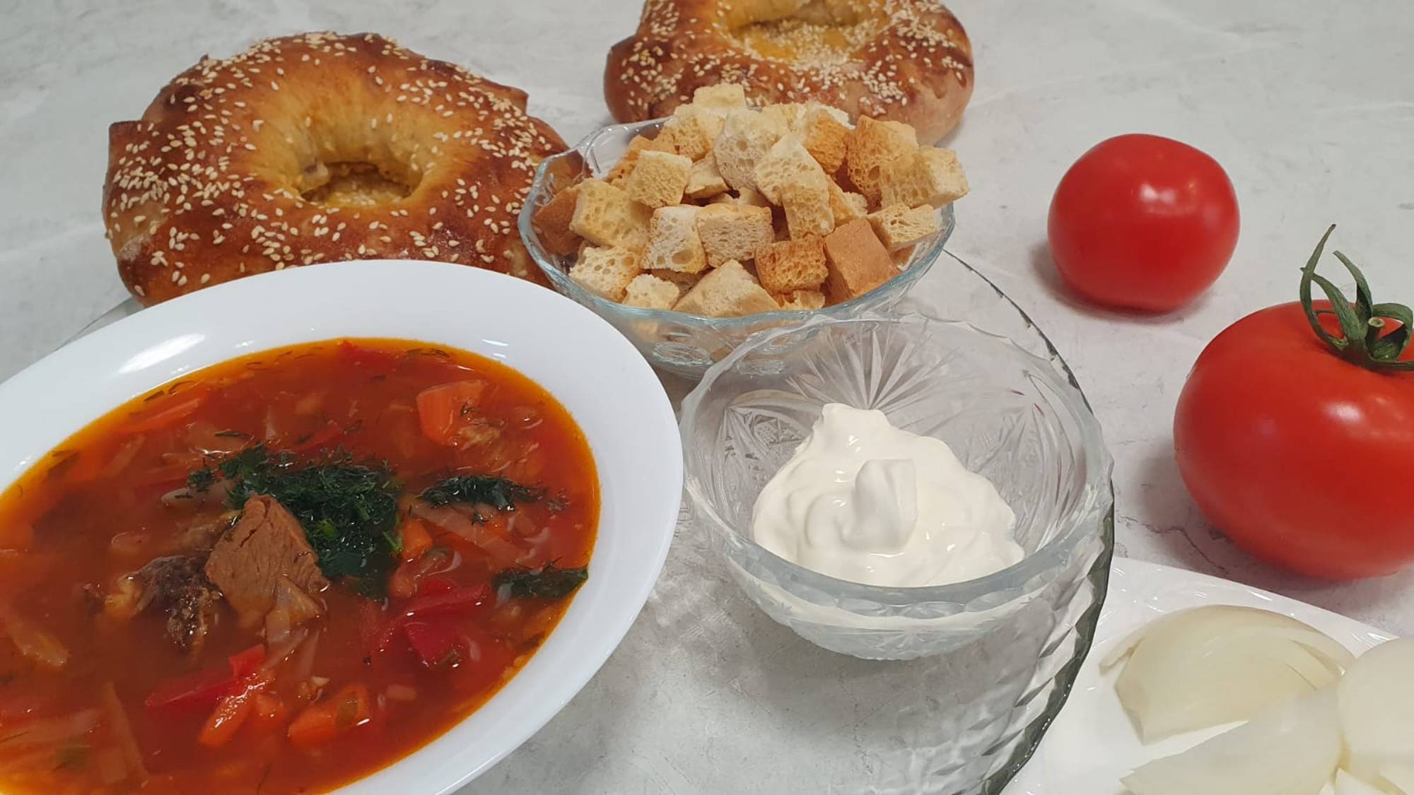 🌞Вкусный домашний борщ с говядиной без зажарки.🌶️🍅