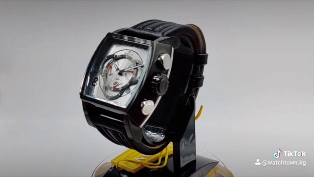 Часы мужские Invicta S1 Rally цвет чёрный-серебро. Диаметр 48мм. Кожаный ремешок в полоску цена 250