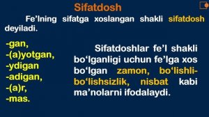 YENGIL ONA TILI. FE`LLARNING VAZIFA SHAKLLARI.