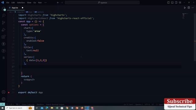 React JS Tutorial - Basic to Advance  ? highcharts-react-officialReact Typescript Simple area Chart