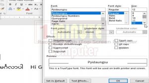 Microsoft Word မှာ ပုံသေFont ထားနည်း