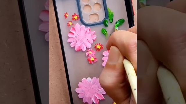 cover mobile phone #flower painting #art Shots video# art#