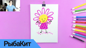 Рисуем Девочку-весну цветными мелками