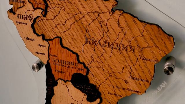 Обзор премиальной многоуровневой карты мира из дерева смотреть онлайн