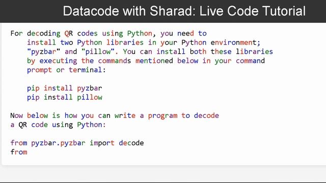 Decode a QR Code using Python | How to Decode QR Code in Python | python projects