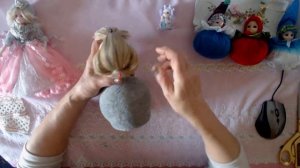 Прическа для куклы. Как сделать прическу из пряжи.Волосы для куклы.PEINADO PARA MUÑECA.
