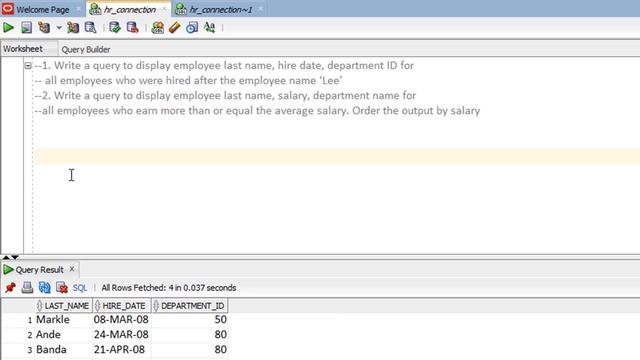 Oracle SQL Using SubQuery Part 3 - Lesson 76
