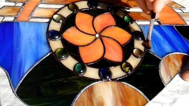 Изготовление витража | Покрытие швов чёрной патиной смотреть онлайн