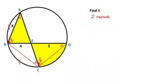 How to Calculate The Length of X in the Circle | 2 Different Solutions | Geometry | Math