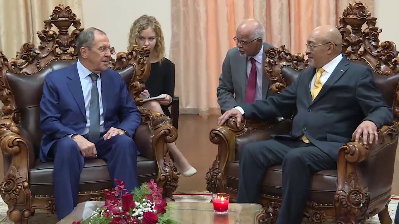 С.Лавров и Д.Баутерсе, Парамарибо, 27 июля 2019 года