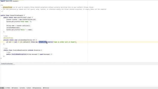 SneakyThrows Annotation In Lombok смотреть онлайн