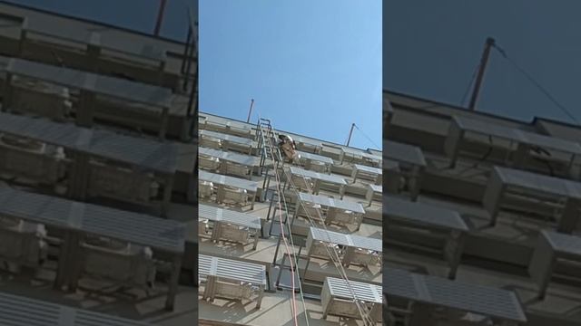 Высотный Монтаж каркаса под вентиляцию , г.Ульяновск гостиница "Советская".