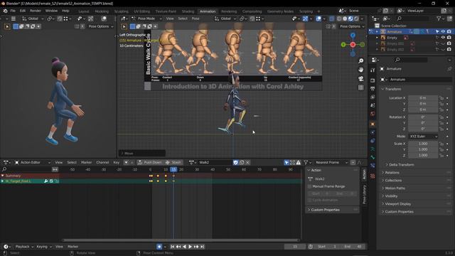 Как сделать анимацию ходьбы в Блендере . смотреть онлайн