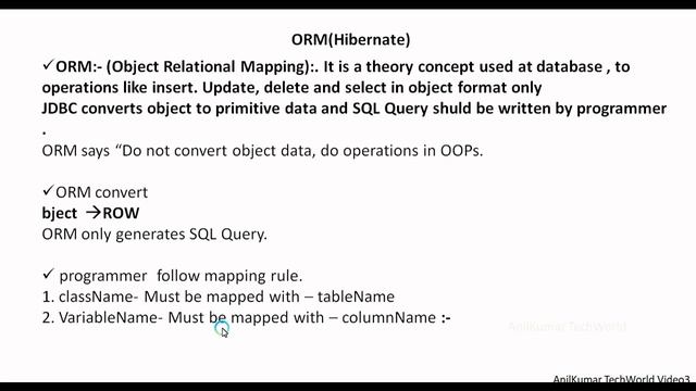 What is ORM-4 |Hibernate ORM|Concept in HibernateOrm And Hibernate|AnilKumar TechWorld смотреть онлайн