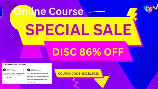 Special SALE - 86% OFF - Excel - Office365 - Microsoft Excel - Online Course