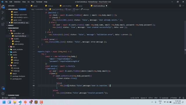#3 Node JS Rest API Development| Authenticate User (Login) using jwt | Fullstack Dev