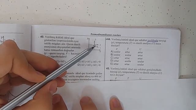 Test Toplusu 2019 Termodinamikanın əsasları (davamı)