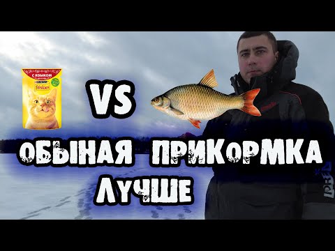 КОШАЧИЙ КОРМ КАК ПРИКОРМКА ЗИМОЙ!?Супер Прикормка для плотвы зимой.