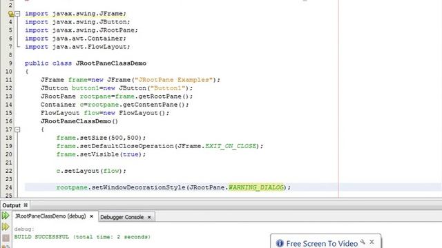 Java Programming Tutorial -JRootPane-11- public static final int WARNING_DIALOG смотреть онлайн