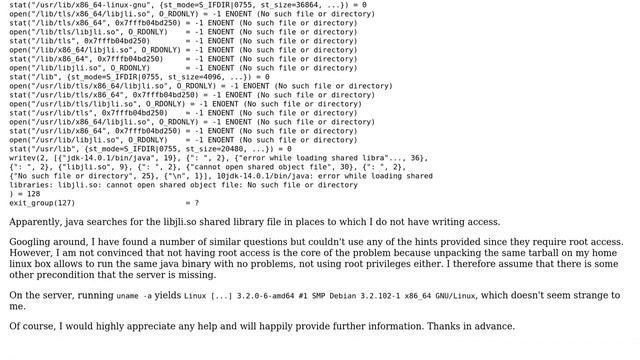 Unix & Linux: libjli.so not found. How can I install java without root access? смотреть онлайн