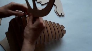 Конструктор - голова лося из фанеры. Процесс сборки. The process of assembling - a wooden moose hea