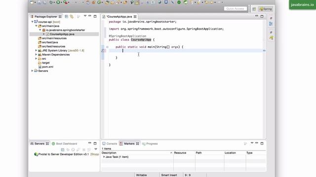 Spring Boot Quick Start 9 - Starting a Spring Boot application смотреть онлайн