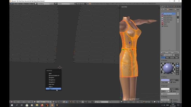 Создание платья из игры Mass Effect. Часть 6. UV развертка, материалы и фейсы. смотреть онлайн