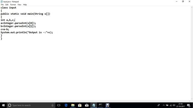Input from user in java using Command Line Arguments смотреть онлайн