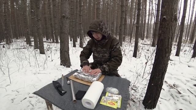 ПОХОД В ЛЕС. ПРИГОТОВИЛ КУРИЦУ С КАРТОШКОЙ НА КОСТРЕ. ЗИМНИЙ ПОХОД В ЛЕС. ЛЕСНАЯ КУХНЯ. смотреть онлайн