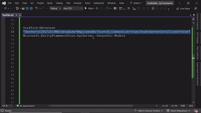 Scaffolding Entity Framework Core for Database First Approach