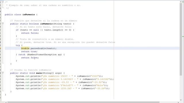 Java: ver si una cadena (String) corresponde a un número válido смотреть онлайн