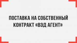 Поставка на собственный контракт «ВЭД Агент» как финансовый инструмент для вашего бизнеса